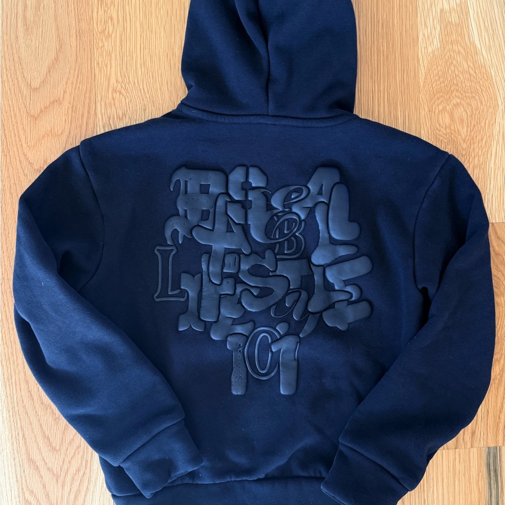 Baseball Lifestyle BL101 Black Scramble Youth Hoodie 3D Lettering Graphic YM